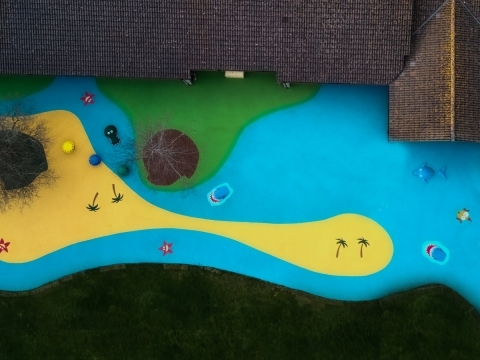 Fowey Primary School Cornwall 2D and 3D wet pour rubber graphics